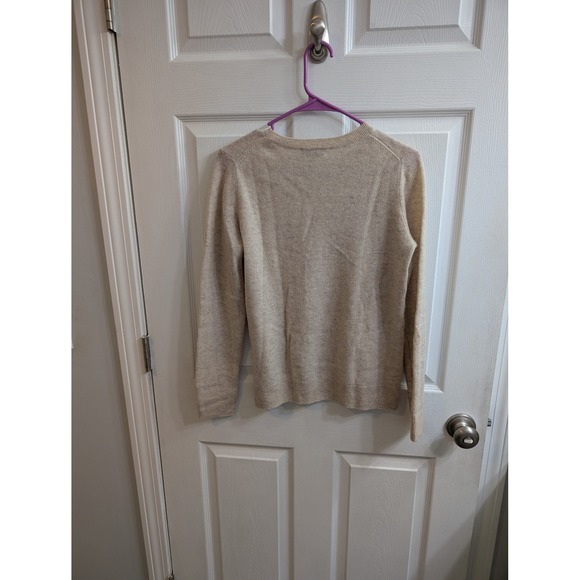Nordstrom Womens Cashmere Crew Neck Sweater Light Beige - Size S - Picture 2 of 5
